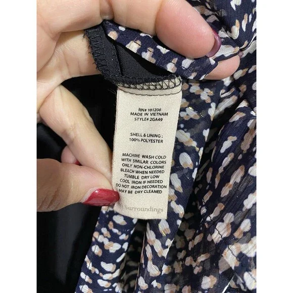 Soft Surroundings Dress S Boho Cottagecore Modest Ruffle Tiered Brunch Metallic - Picture 4 of 12